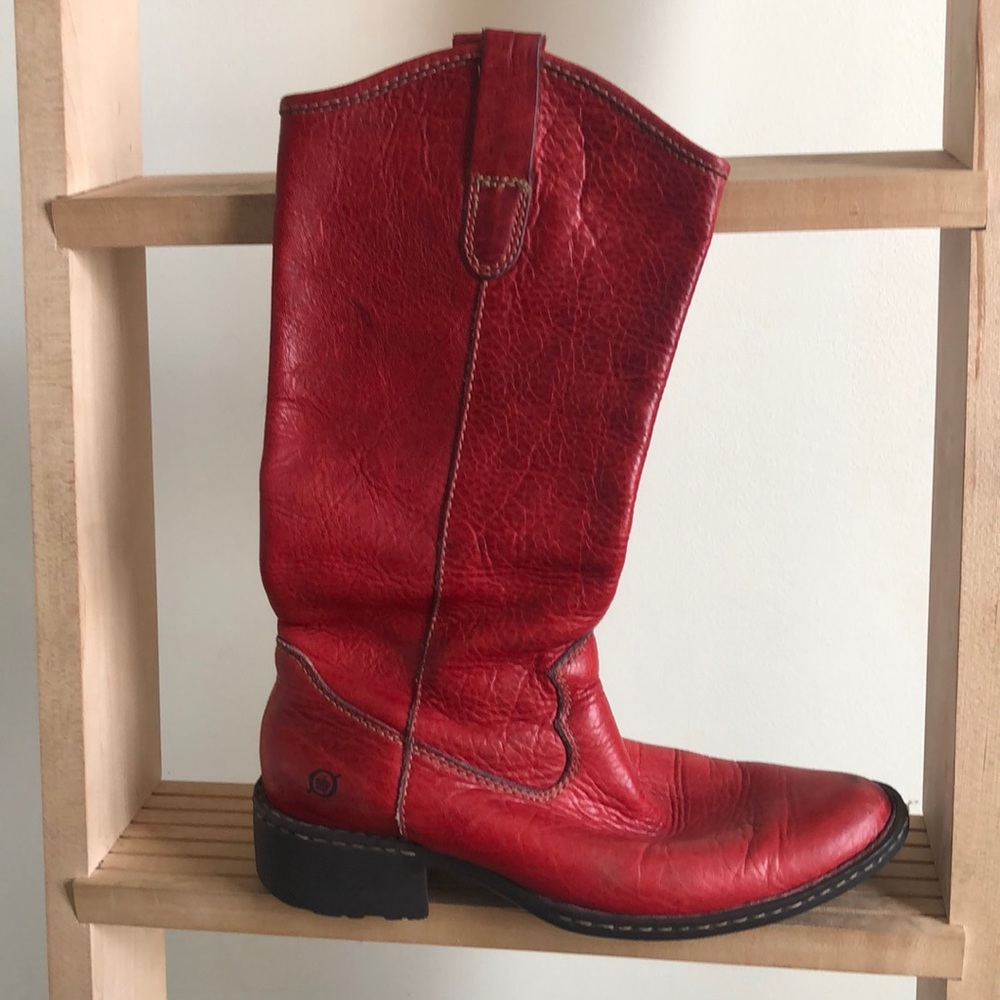 Red cowboy boots